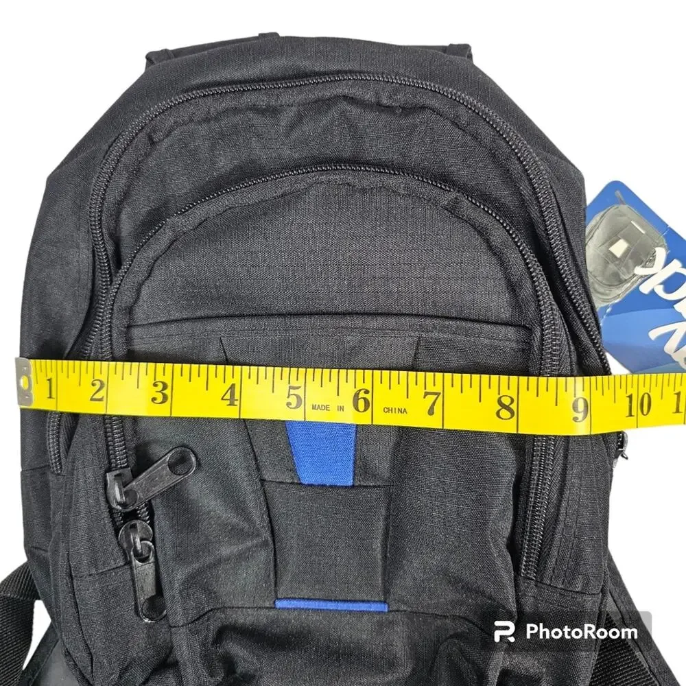 Optimum Black / Blue Day Pack Small Backpack NWT